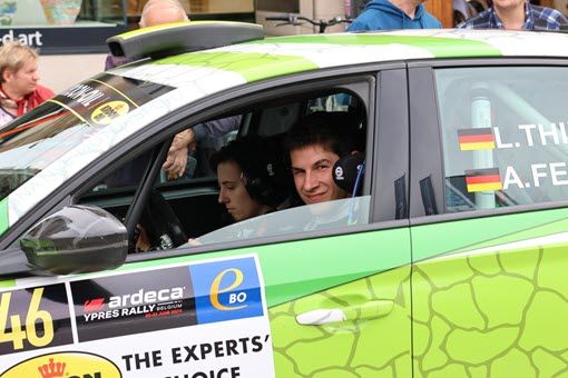 ADAC Hansa Fahrer Lukas Thiele bei der Ypern Rallye